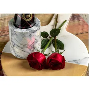 Marble & Acacia Wood Classic Wine and Cheese Serving Board
