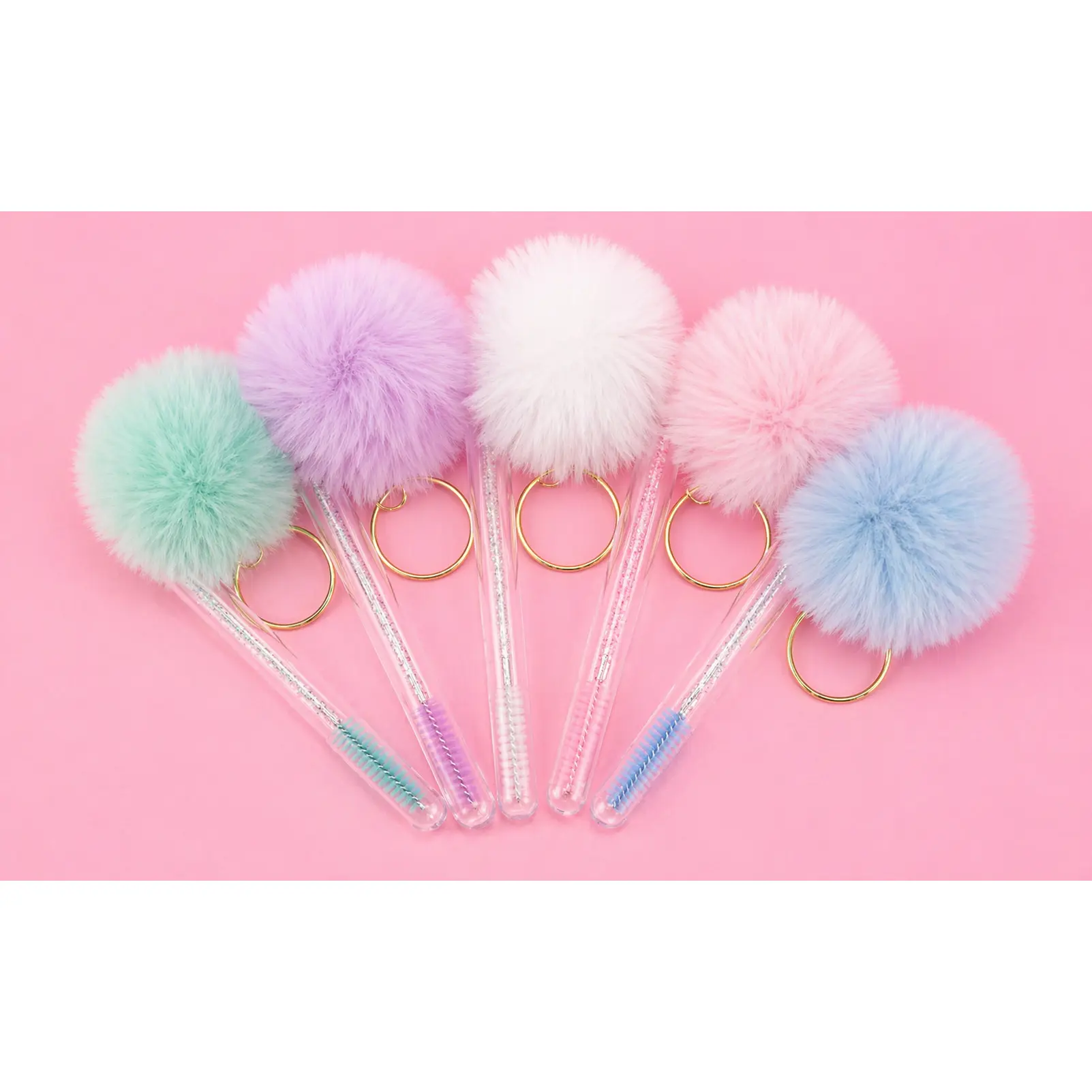 Pom Pom Mascara Wand Keychains