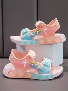 Girls' Casual Beach Sandals, Soft Bottom Sandals, Comfortable Slip-On Slippers for Summer, Lightweight & Breathable Design, Perfect for Kids Outdoor Activities