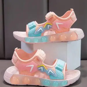 Girls' Casual Beach Sandals, Soft Bottom Sandals, Comfortable Slip-On Slippers for Summer, Lightweight & Breathable Design, Perfect for Kids Outdoor Activities