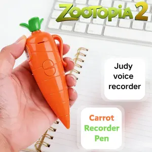 Judy & Nick Carrot Voice Recorder Electronic Sound Toy Can Write Graffiti Ballpoint Pen Novelty Voice Recorder Pen Gift