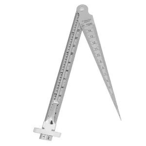 3 in 1 Taper Gage for Gap Hole Depth, 0.3-15mm Aperture Scale Stainless Steel Gauge, 0.1-15mm Metric Wedge Feeler Gap Gauge, Imperial 0-15mm Depth Ruler