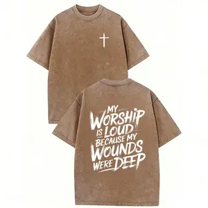 My Worship Is Loud Because My Wounds Were Deep Unisex Washed Christian Shirt, Christian Scripture T-Shirt, Vintage Retro Washed Shirt Double Sided Printed tshirt