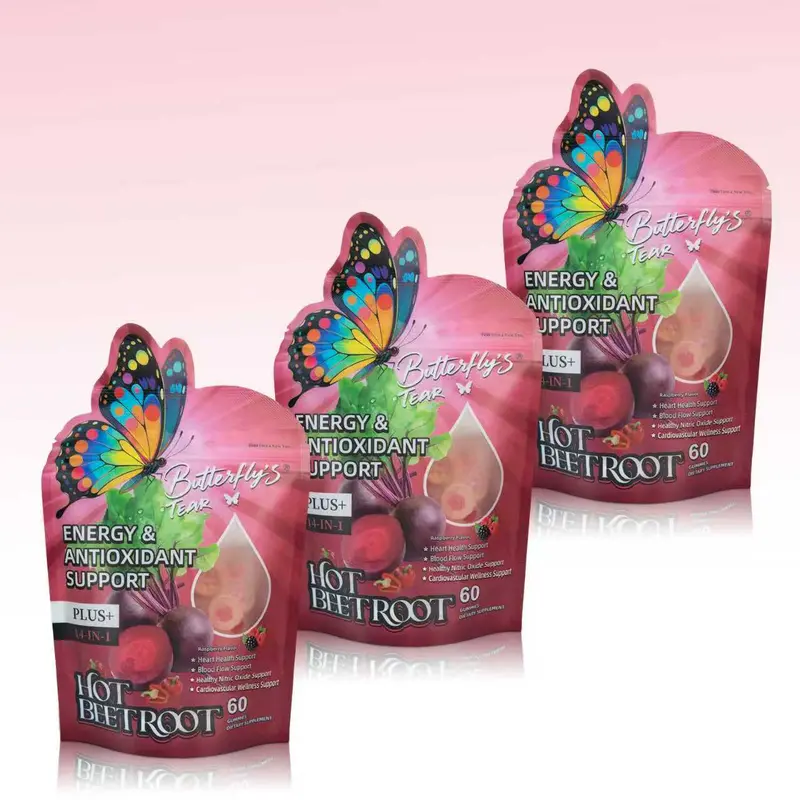 Butterfly’s Tear Wellness Gummies Bundle – Berberine Energy, Beetroot Blood Flow, Women’s Probiotic, Saffron Mood & Sleep, Hair Skin Nails Beauty – Sugar-Free, Non-GMO