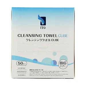 ITO Japan Disposable Face Towels 50 Sheets Thick Soft Cleansing Wipes 225mm x 250mm Wet Dry Use Sensitive Skin Friendly No Fluorescent Agents
