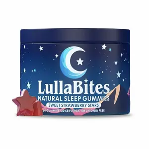 LullaBites Natural Sleep Gummies - 30 Servings -Sweet Strawberry Stars(Melatonin Free)