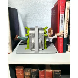 Quirky Man Going Through Portal Bookends - Alien Time Tunnel Theme 3D Printed Bookshelf Decor