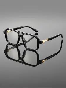Unisex Pilot Frame Glasses, Anti-Blue Light Lenses for Reading Gaming Computer Phone Use, Fda Registered Eye Protection Eyewear, High Quality Eyeglasses