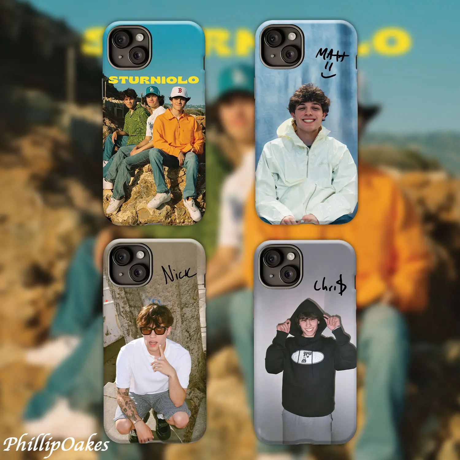 Sturniolo Triplets Phone Case, Nick Chris Matt Signature Phone Case