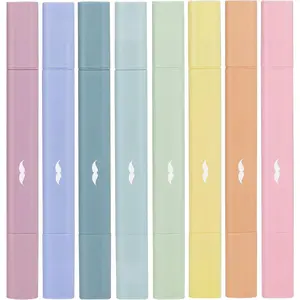 - Aesthetic Highlighters No Bleed Through, Assorted Color, 8 count, Dreamfield, Dual Tip for Journaling Supplies and School Accessories, Cute Highlighter,  Highlighters, No Bleed