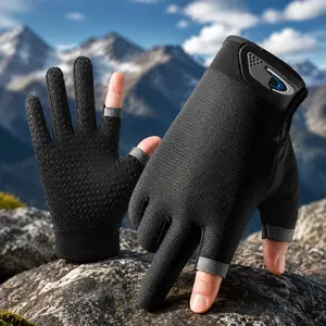 Unisex 2-Finger Sports Gloves, Touchscreen Compatible, Anti-Slip, Sun-Proof, Breathable for Fishing, Cycling