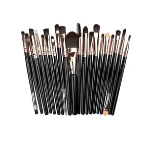 Makeup Brushes 20 Pcs Professional Eye Shadow Set Powder Foundation Eyeshadow Eyeliner Lip Cosmetic Brushes with Soft Synthetic Wool (Black)