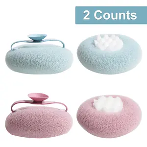 2 Counts Super Soft Sunflower Suction Cup Bath Ball, Exfoliating 2-in-1 Sunflower Bath Ball, Bath Sponge Cleaning Brush for Women Men, Random Colors and so on