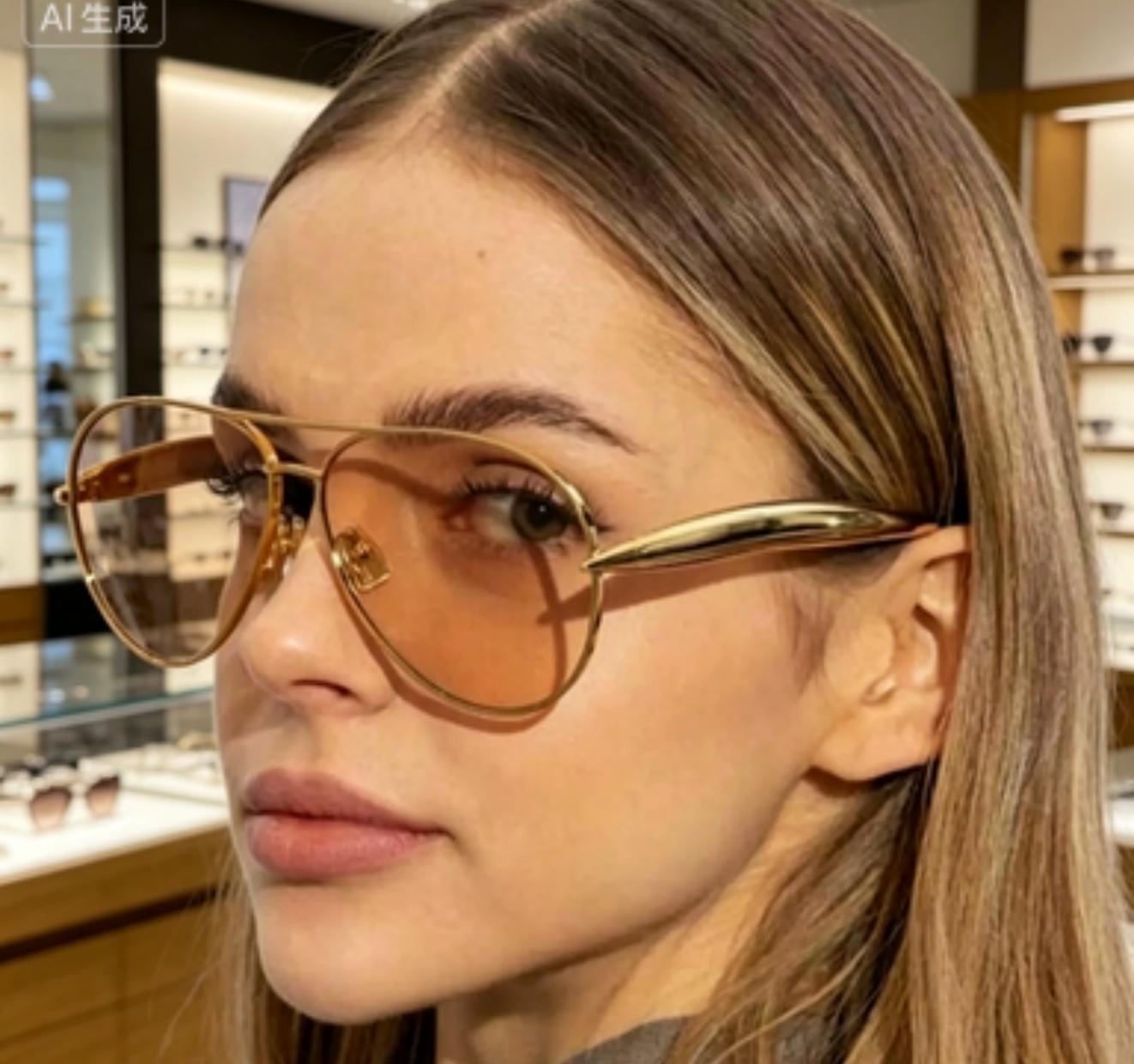 Unisex Adult Retro Double Bridge Full Rim Sunglasses - Metal Temple, UV-Protected Polarized Lens, Stylish Outdoor Beach Accessory