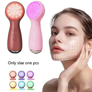 Facial Cleansing Brush & Exfoliator - Facial Cleansing Instrument, Rechargeable electric cleansing brush featuring 7 LED-illuminated soft-silicone modes, exfoliation function, IPX7 waterproof rating, and skin massager, Facial Cleaning Tool