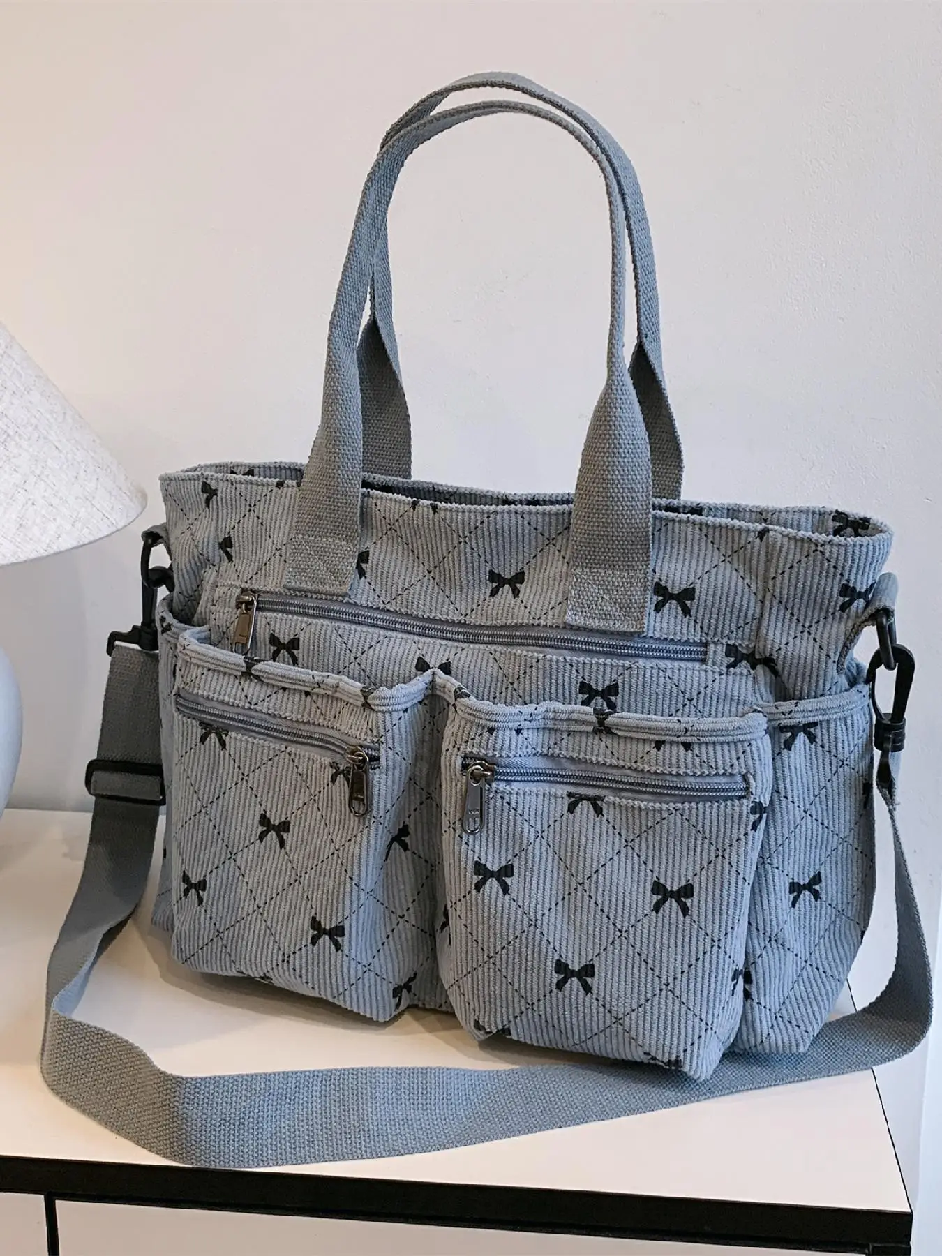 Women's Colorblock Bow Pattern Tote Bag, Fashionable Large Capacity Shoulder Bag for Daily Used, Casual Trendy Versatile High-quality Daily Commuting