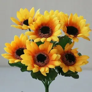 26-Head Artificial Sunflower Silk Fake Flowers Bouquet Wedding Floral Home Decor