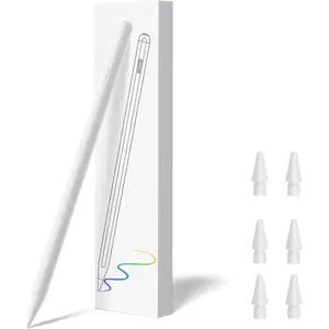 Pencil 2nd Generation for iPad 2018-2024 Released Model 8 Mins Fast Charge Stylus Pen Compatible with iPad Pro 11"/12.9"/M4, iPad Air 3/4/5/M2,iPad mini 7(A17 Pro)/6/5 Gen, iPad 10/9/8/7/6 White