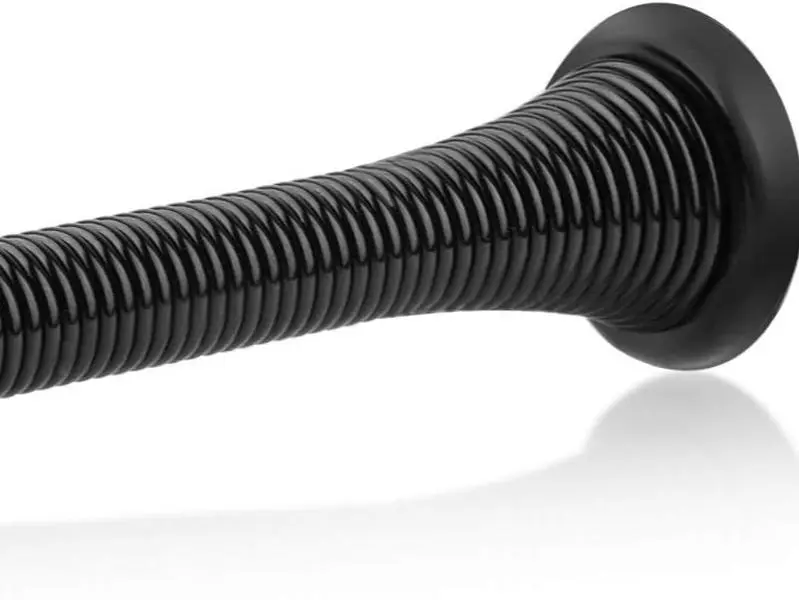 12 Pack Black Spring Door Stops,3-1/8" Heavy Duty - Flexible Door Stopper