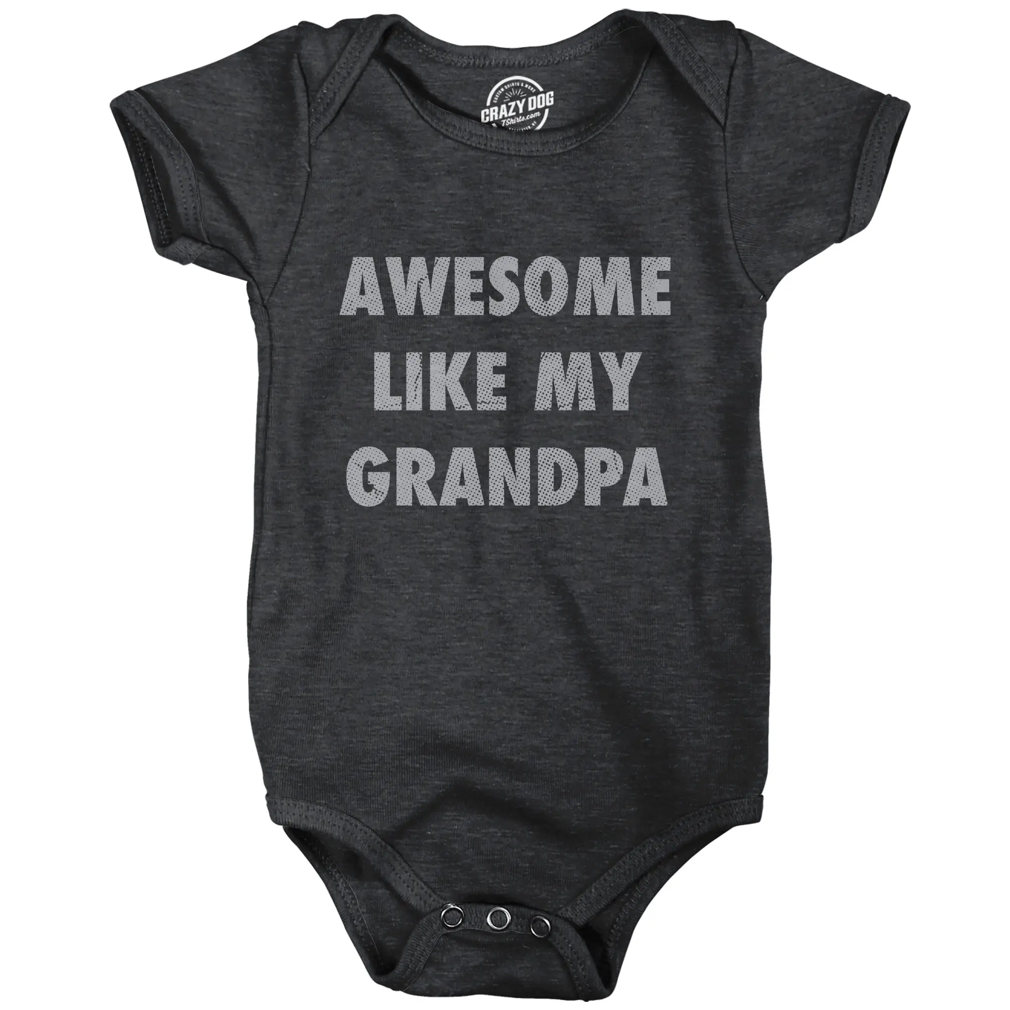 Awesome Like My Grandpa Baby Bodysuit Funny Sarcastic Grandfather Lovers Graphic Novelty Tee for Infants Funny Baby Onesies Sarcastic Clothes for Baby Funny Grandpa Onesie Novelty Onesie Black -