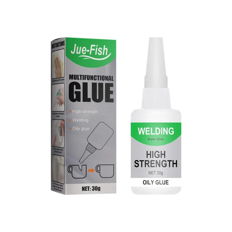 JUE-FISH Multifunctional Waterproof Glue 30g Transparent Quick-Drying Glue Wood Glass  Ceramics Waterproof  Moisture-Proof Universal Glue