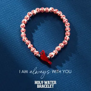 HOLY WATER PORCELAIN RED CARDINAL BRACELET