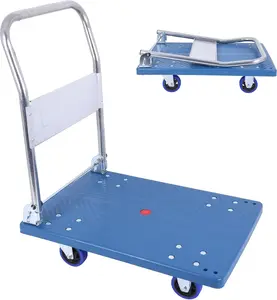 660lbs Foldable Platform Truck Dolly with Swivel Wheels, Heavy Duty Moving Platform Hand Truck, Moving Flatbed Cart Push Cart Platform Dolly Cart for Groceries, Warehouse(35.43" x 23.62")