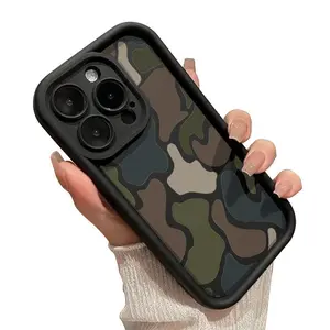 Soft Phone Case Suitable for IPhone 17 16 Pro Max 15 Plus 14 13 12 11  Air XR XS E Camouflage Harmony Pattern TPU Bumper Camera Lens Protection Rugged Durable Phone Cover Shockproof Protective Casing