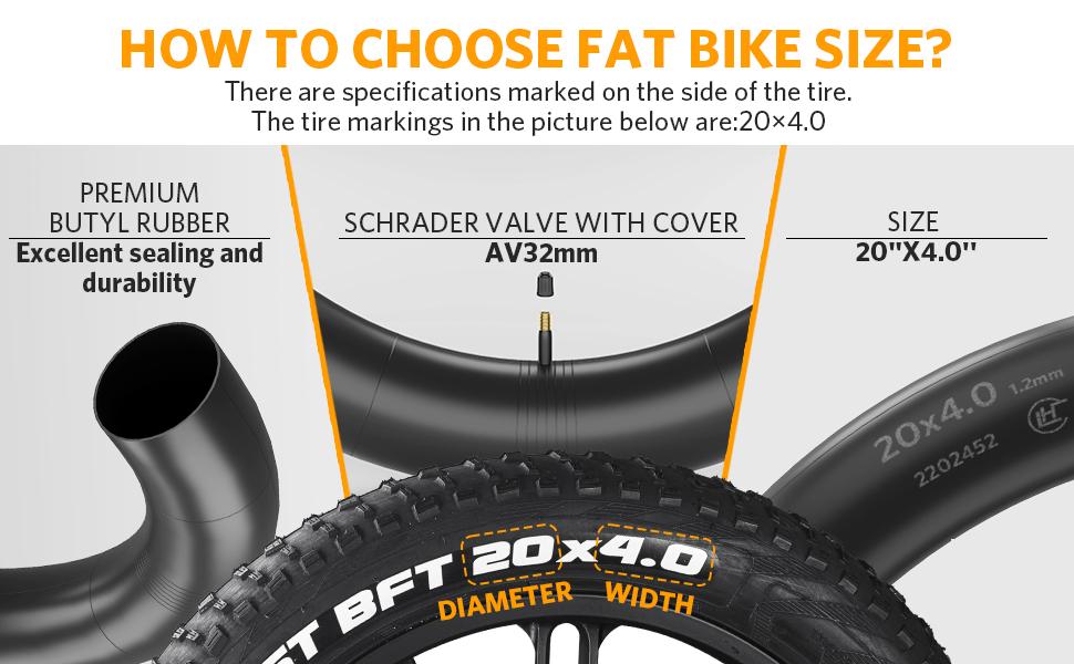 OUXI 20x4.0 Puncture-Resistant Folding Fat Tire Tube - Heavy-Duty Butyl Rubber, Seamless Fit, Directional Tread Replacement for MTB, Ebike Mountain Bike Components & Parts, Knobby Tire Components & Parts, Fat Tire Components & Parts tiktokshopbacktoschool OUXI 20x4.0 Puncture-Resistant Folding Fat Tire Tube - Heavy-Duty Butyl Rubber, Seamless Fit, Directional Tread Replacement for MTB, Ebike Mountain Bike Components & Parts, Knobby Tire Components & Parts, Fat Tire Components & Parts tiktokshopbacktoschool