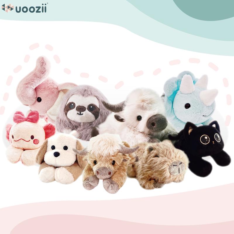 uoozii 20-24" | 4-5 Pounds Highland Cow Capybara Cat Dog Dinosaur Sloth Elephant Axolotl Bear Weighted Stuffed Animals with Unscented Microwavable Heating Pad, Coolable Heatable Weighted Plush Warm Gift for Stress & Period Pain Relief
