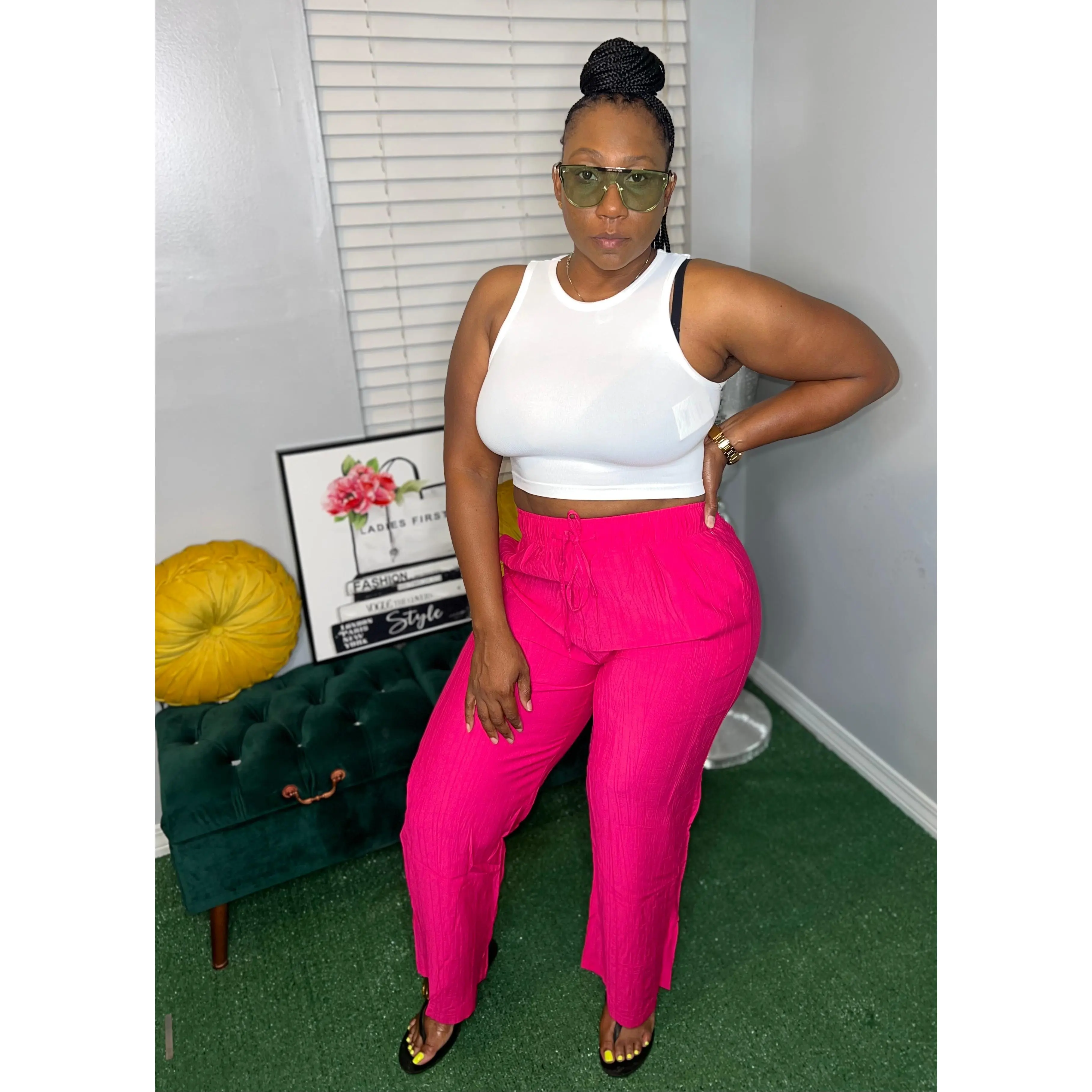 THE MARIA PANTS (FUCHSIA PINK)