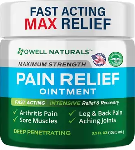 Owell Naturals Deep Penetrating Pain Relief Joint & Muscle Therapy Ointment, with Arnica and MSM, Fast Acting for Arthritis Discomfort, Sore Muscles & Stiffness, Knee, Back, 3.5 oz