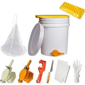Amazon: Benefitbee 5-Gallon Plastic Honey Bucket Set - 10-Piece Honey Collecting Tools, Includes Gate Valve, Filter and Beekeeping Supplies| Home Beekeeping Collection Equipment: Courtyard, Lawn, and Garden