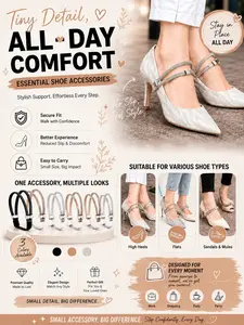 2-Pack High Heel Shoe Laces, Detachable Non-Slip Shoe Clips, Adjustable Ankle Straps, Fashion Accessories for Weddings and Parties