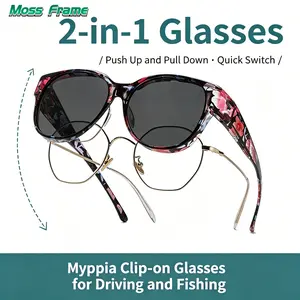 1/2-PCS Floral Polarized Sunglasses for Driving, Myopia Glasses-Compatible, Anti-Ultraviolet, Anti-Sunlight Fashion Sports Eyewear