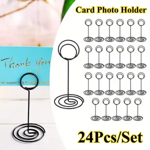 24Pcs/Set 3.35 Inch Table Number Holder,Place Card Photo Holder,Picture Name Menu Clips,Memo Cards Stand for Wedding Reception Anniversary Birthday Party Centerpieces,Christmas Gifts,Hand Tools Kits