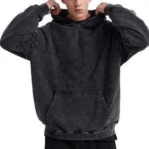 Mens Oversized Hoodie Acid Wash Hoodie Vintage Sweatshirt Heavyweight Fleece Cotton Streetwear Trendy Hoodies Casual Matching