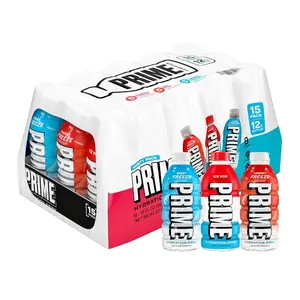 PRIME HYDRATION Variety, Berry Freeze, Cherry Freeze, & Ice Pop Sports Drinks, Electrolyte Enhanced to Replenish Fluids, Zero Added Sugar, B Vitamins, Antioxidants, Natural Flavors, 12 Fl Oz, 15 Pack
