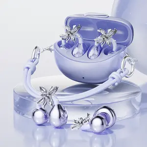 CHENRUIDA M106 Women's Headphones Dynamic Stereo Earbuds ENC Call Noise Reduction IPX7 Waterproof 360° Panoramic Sound Ear Clip Earphones Comfortable Fit purple Headphones