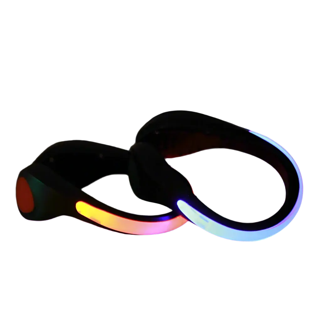 Neogleamz CLIPZ LED Lights for Roller Skates - (PAIR) Shoe Running Walking Safety Winter Edition with Two Modes & CR2032 Batteries