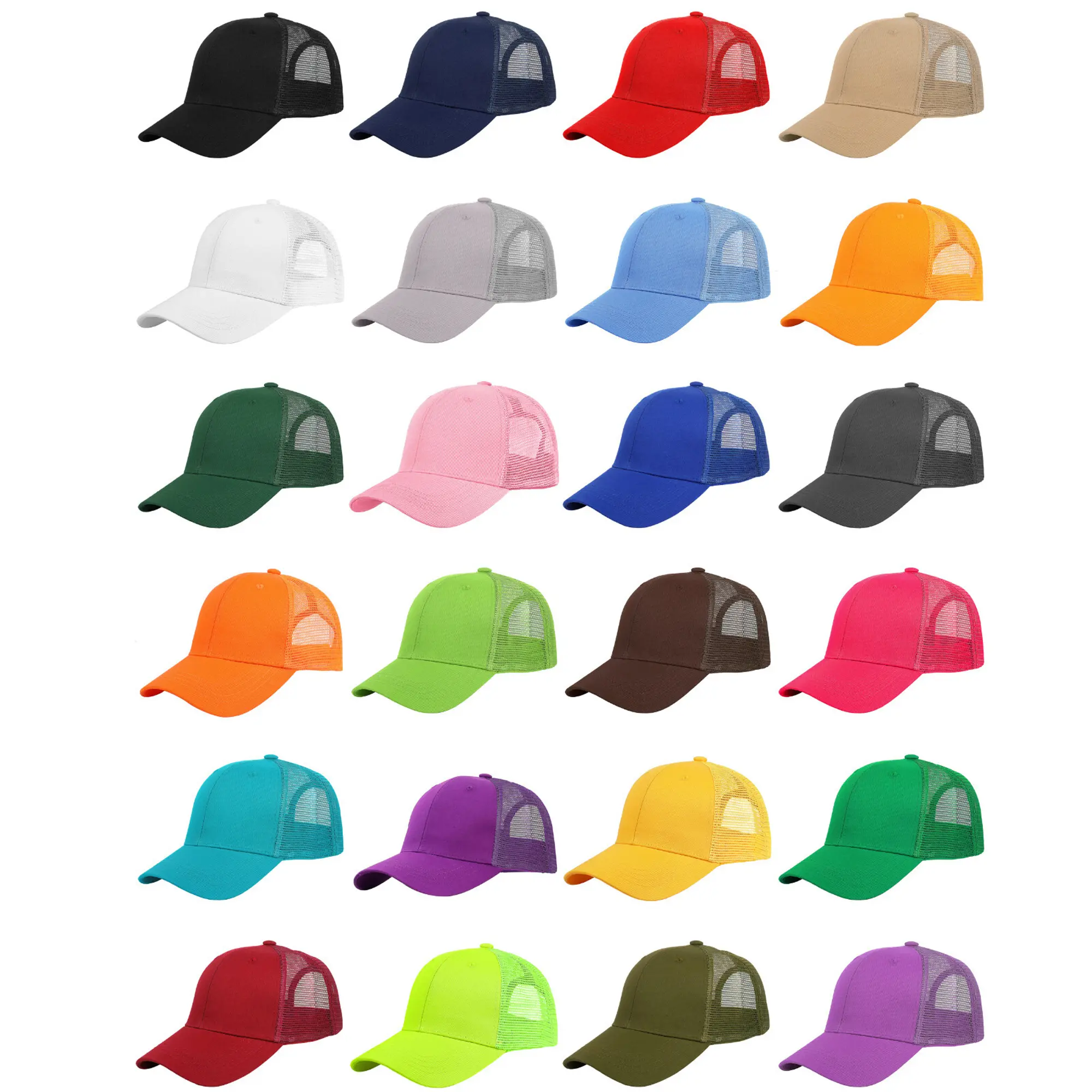 Falari Trucker Hat Baseball Cap Structured Plain Design 6 Panel, Adjustable Size
