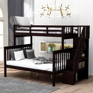 Twin-Over-Full Bunk Bed with Storage and Guard Rail for Bedroom,It's not just a 'bed', but the finishing touch to the bedroom's appearance