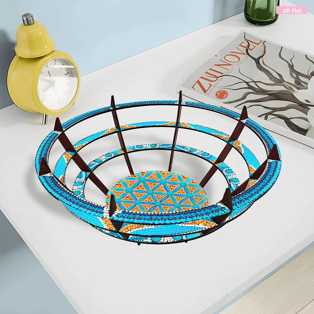 Diamond Painting Kit DIY Diamond Wooden Snack Storage Tray Diamond Art Painting Candy Plate DIY Handmade Dot Diamond Decorative Plate for Parties Festivals Family Gatherings