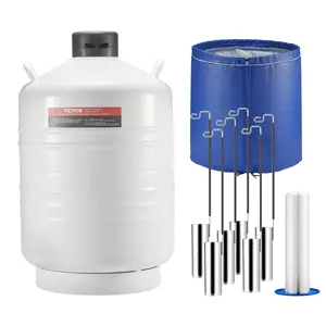 VEVOR Liquid Nitrogen Tank, 30 L Aluminum Alloy Liquid Nitrogen Container, LN2 Tank Dewar with 6 Canisters and Carry Bag with Straps, Cryogenic Tank for Beauty Industry, Semen Preservation, Scientifi