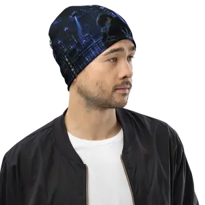 Le NaMo Midnight Tower Guardian All-Over Print Beanie