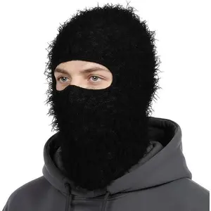 Balaclava Ski Mask for Men Women Shiesty Mask Shaggy Knitted Full Face Ski Mask Windproof Neck Warmer`