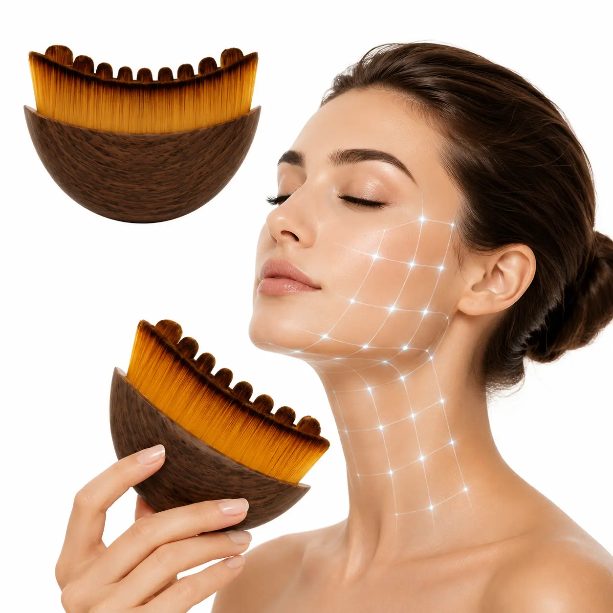 Lymphatic Contour Face Brush for Jawline Sculpting & Face Debloat, Ergonomic Plastic DIY Beauty Tool for Fatigue Relief, Facial Tools, Gentle, Smooth, Dry Brush, Reduces Puffiness, Daily, Jawline Focus, None, Normal, Unscented, Lymphatic Drainage Brushing