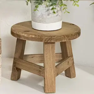 Country Style Wooden Plant Stand, Small Farmhouse Flower Pot Holder, Cute Mini Wood Display Platform, Rustic Wooden Planter, Home Decor, Tiktok Aesthetic