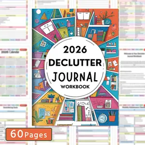 Declutter Planner 2026, Weekly & Monthly Simple Prompts, Home Organization, Mind & Schedule, Full Color, 6 X 9 Inches, Workbook