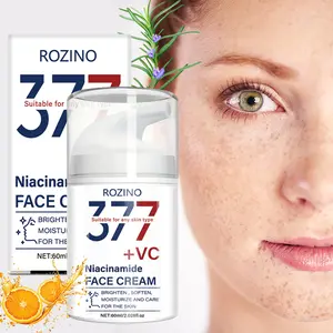 ROZINO 377 VC Niacinamide Face Cream 60g Whitens Brightens Skin Moisturizes Softens Texture Improves Dullness Evens Skin Tone for All Skin Types Airless Pump Bottle Hygienic Gentle Non Irritating